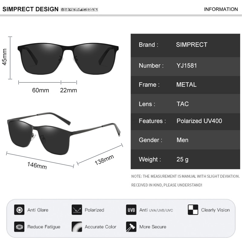 SIMPRECT Anti-glare Polarized Sunglasses Men - Simprect