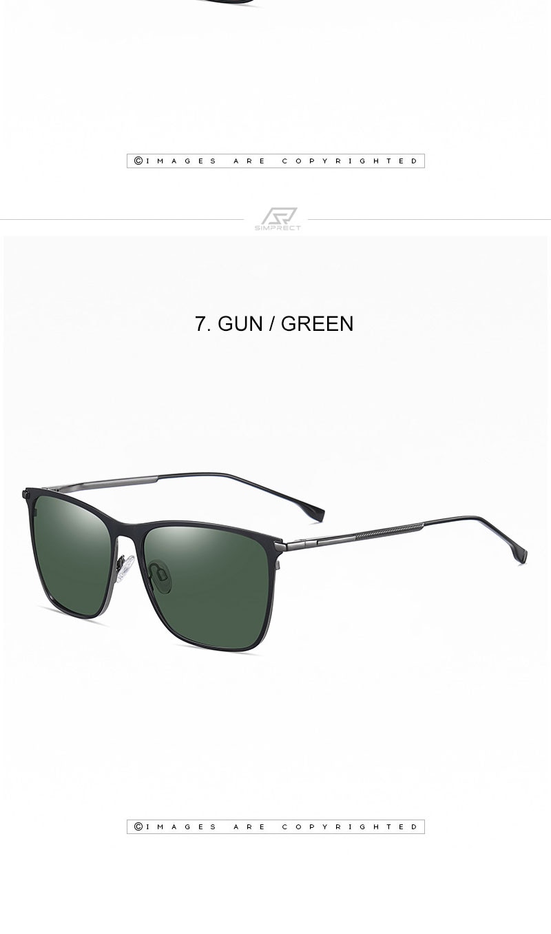 Square Polarized Sunglasses Men