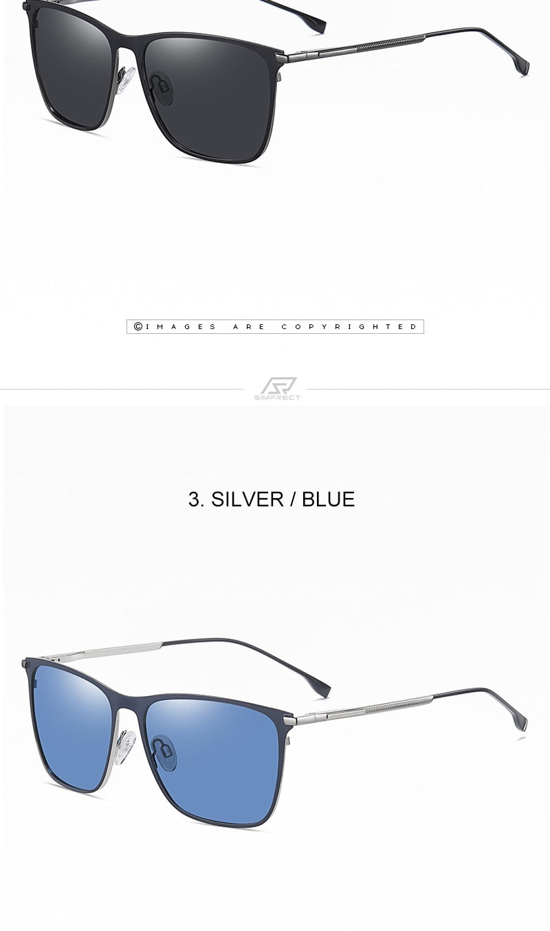 Square Polarized Sunglasses Men