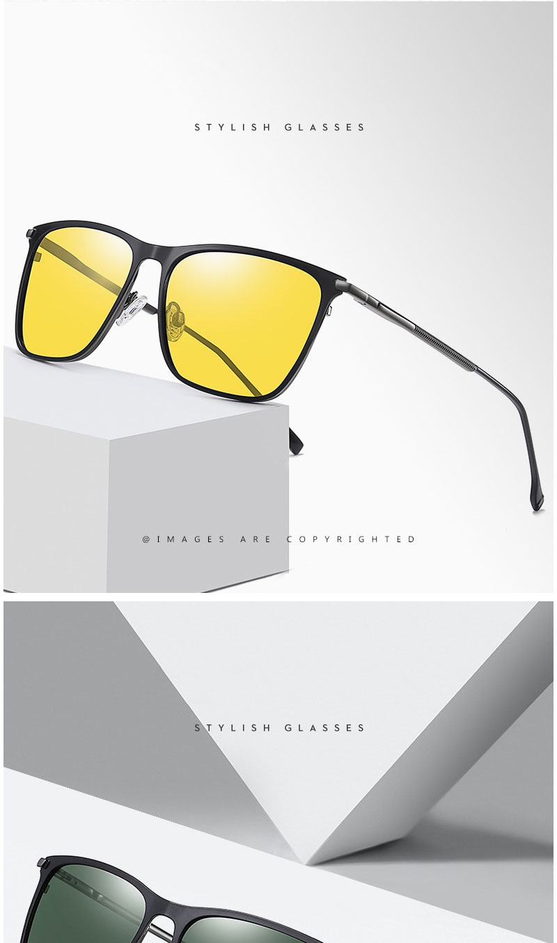 Square Polarized Sunglasses Men